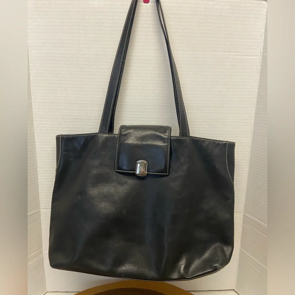 Lauren by Ralph Lauren Leather Tote Bag - Picture 1 of 14